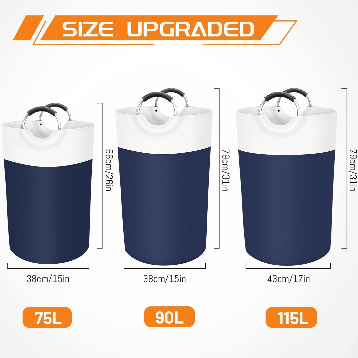 BlissTotes 90L Collapsible Laundry Hamper - Black