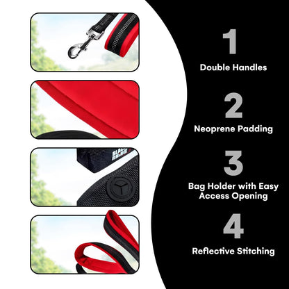 RhinoGrip Aqua: Double Handle Reflective Dog Leash
