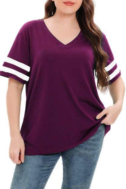 Summer V-Neck Plus Tunic Tee for Women 1X-5X