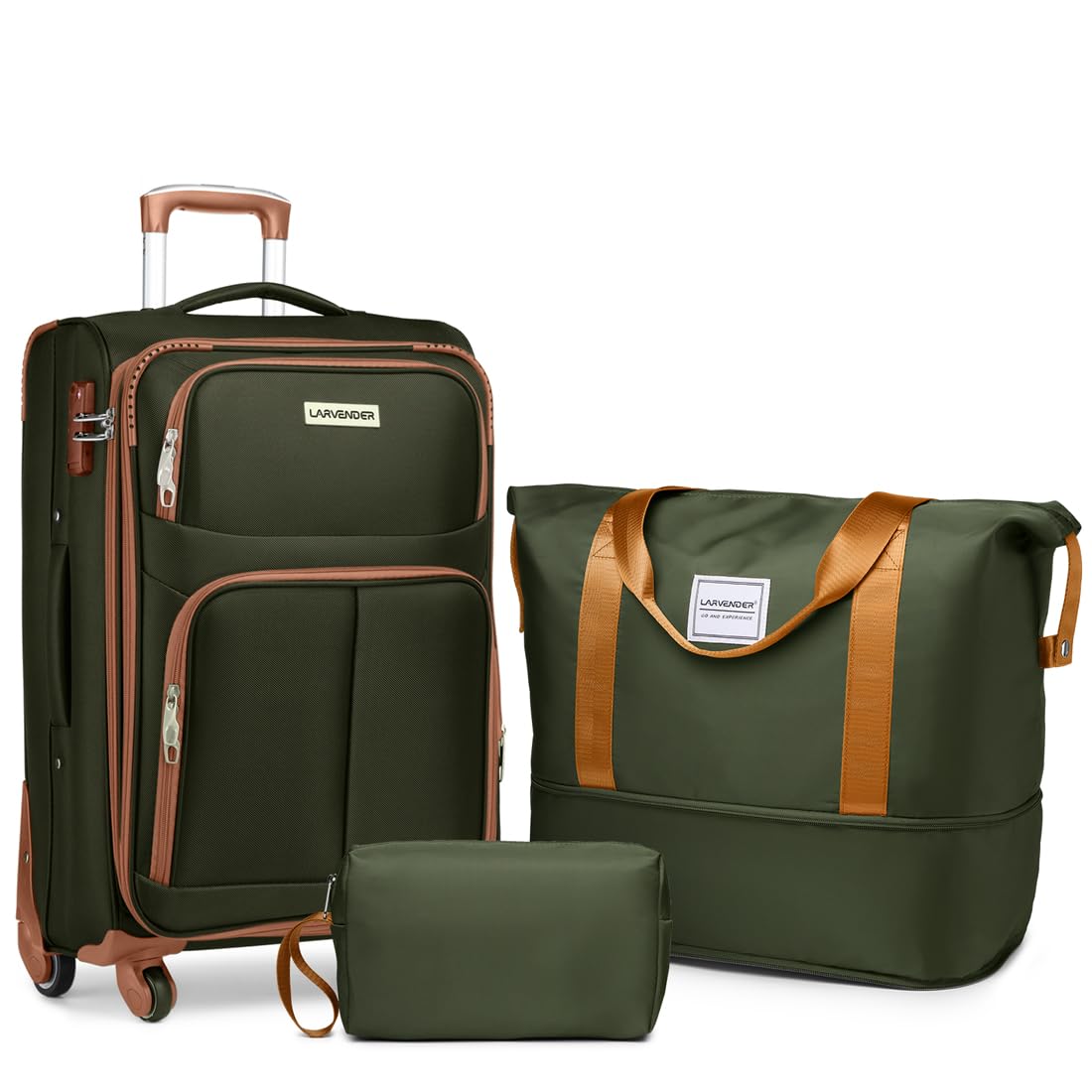 LARVENDER Expandable 5-Piece Spinner Luggage Set