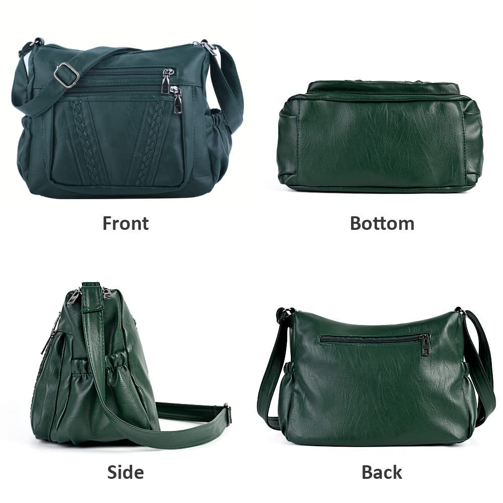 ELDA Chic Crossbody: Soft PU Leather Multi-Pocket Bag