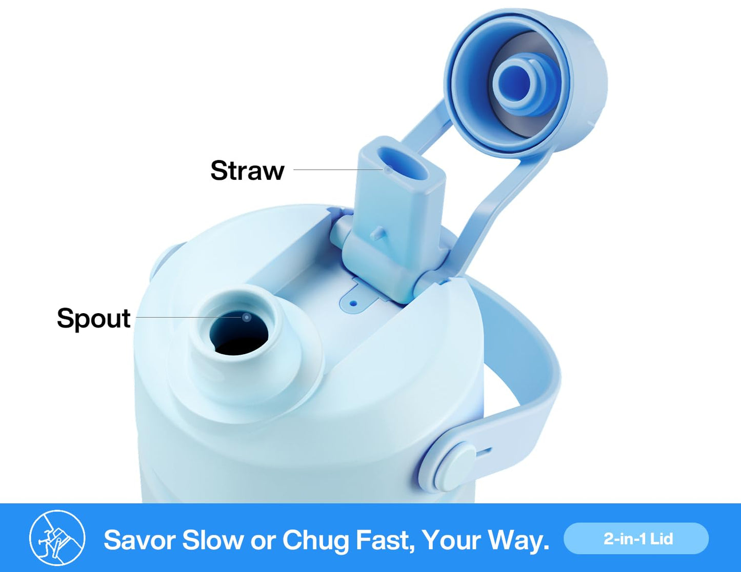 ChillKnight 26oz: Dual-Lid Leak-Proof Bottle