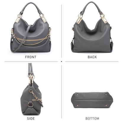 Dasein Luxe Vegan Hobo Bag with Rhinestones