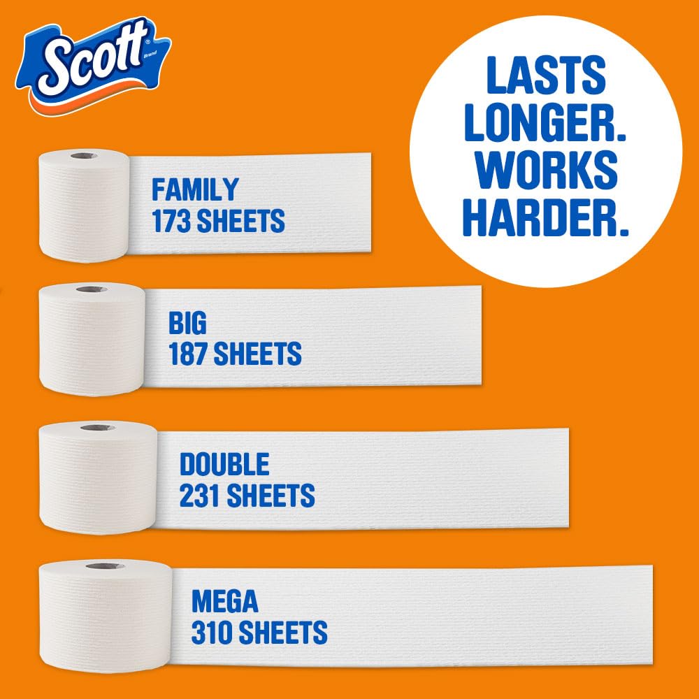 Scott SoftEase: 12 Double Rolls, Septic-Safe Tissue