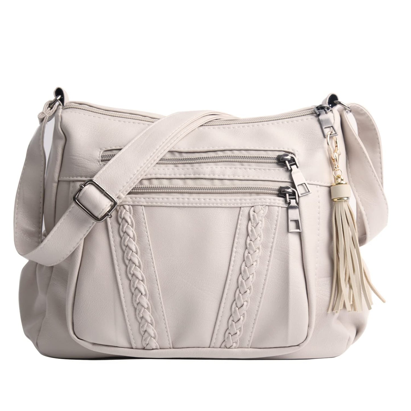 ELDA Chic Crossbody: Soft PU Leather Multi-Pocket Bag