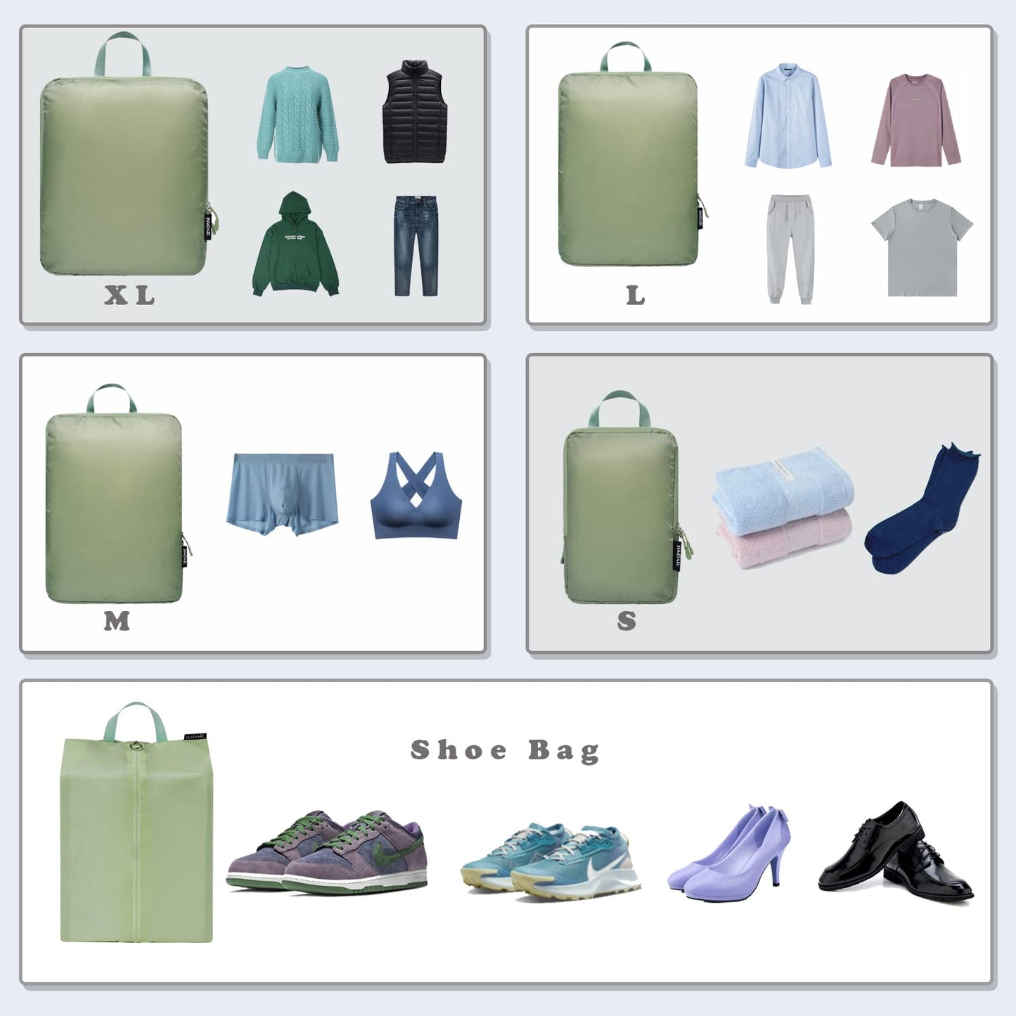 BAGAIL Travel Compression Cubes Set for Packing Ease