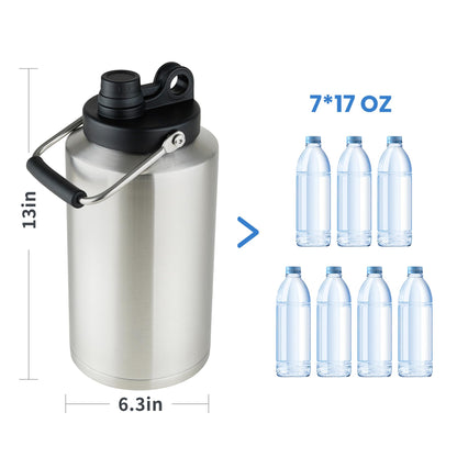HydraGuard 128oz: Dual-Vacuum Stainless Water Jug