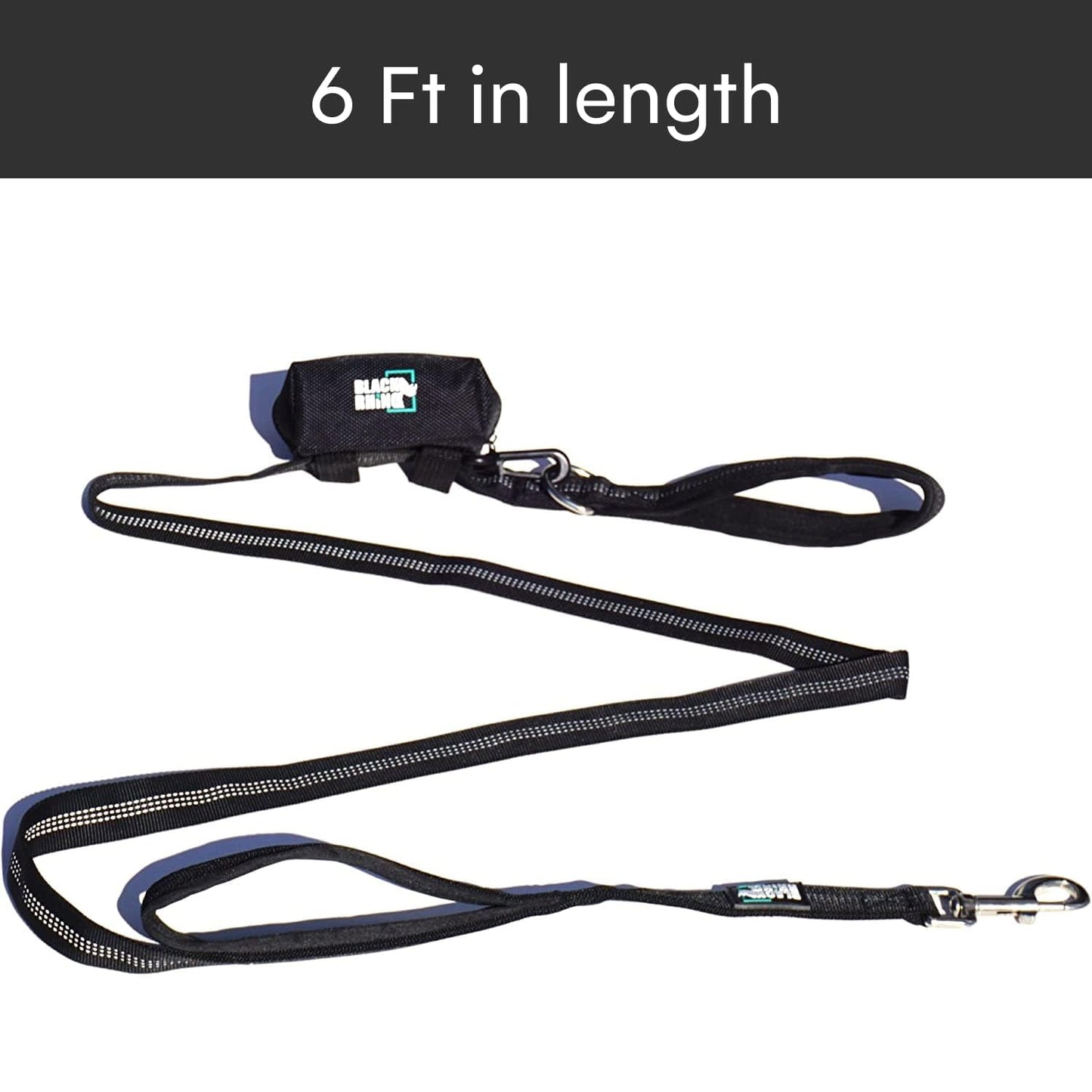 RhinoGrip Aqua: Double Handle Reflective Dog Leash