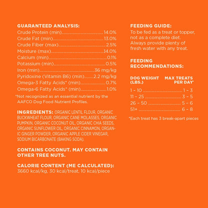 Wag Expedition Pumpkin Chia Dog Treats, Organic Biscuits