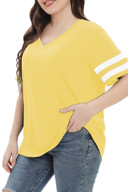 Summer V-Neck Plus Tunic Tee for Women 1X-5X