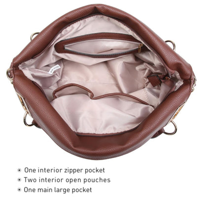 Dasein Luxe Vegan Hobo Bag with Rhinestones