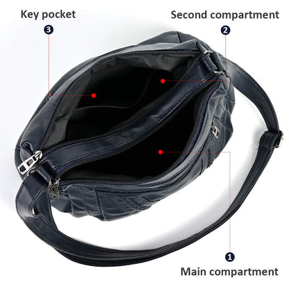 ELDA Chic Crossbody: Soft PU Leather Multi-Pocket Bag