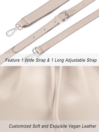 AFKOMST Chic Leather Bucket & Crossbody Bag Set