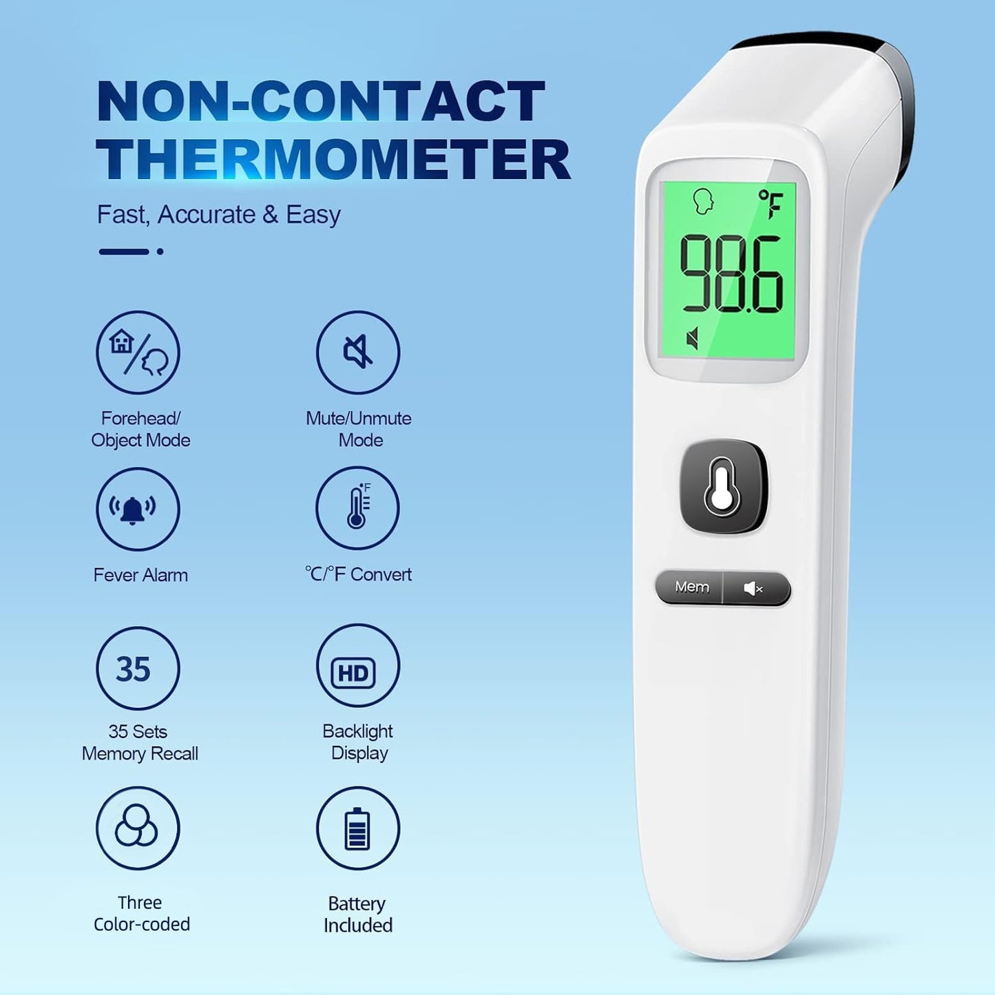 SmartScan No-Touch Thermometer: Family & Fever Care