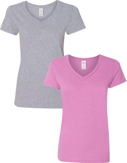 Gildan V-Neck Cotton Tee Duo for Women