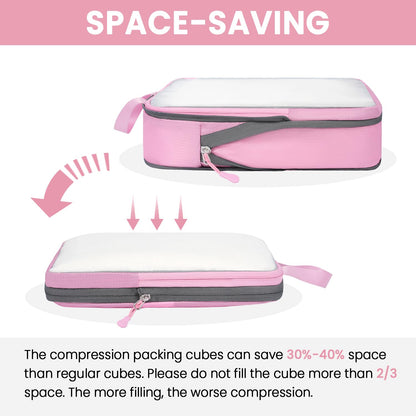 BAGAIL Travel Compression Cubes Set for Packing Ease