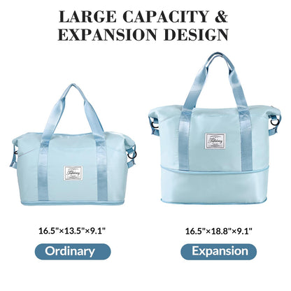 Pink Expandable Travel Duffel with Wet Pocket