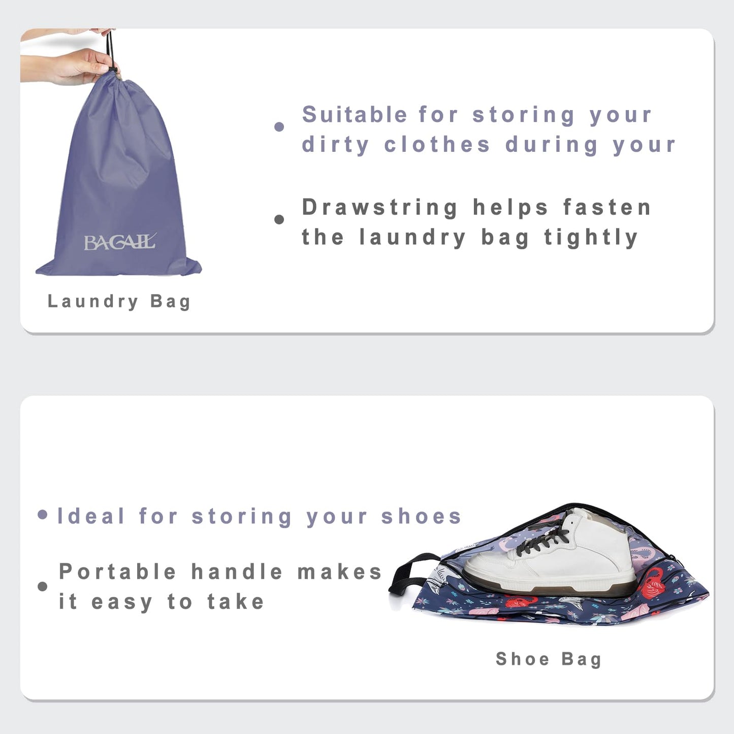 BAGAIL Travel Cubes: 8/9 Set Packing Organizers