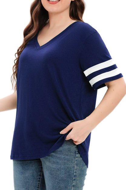 Summer V-Neck Plus Tunic Tee for Women 1X-5X