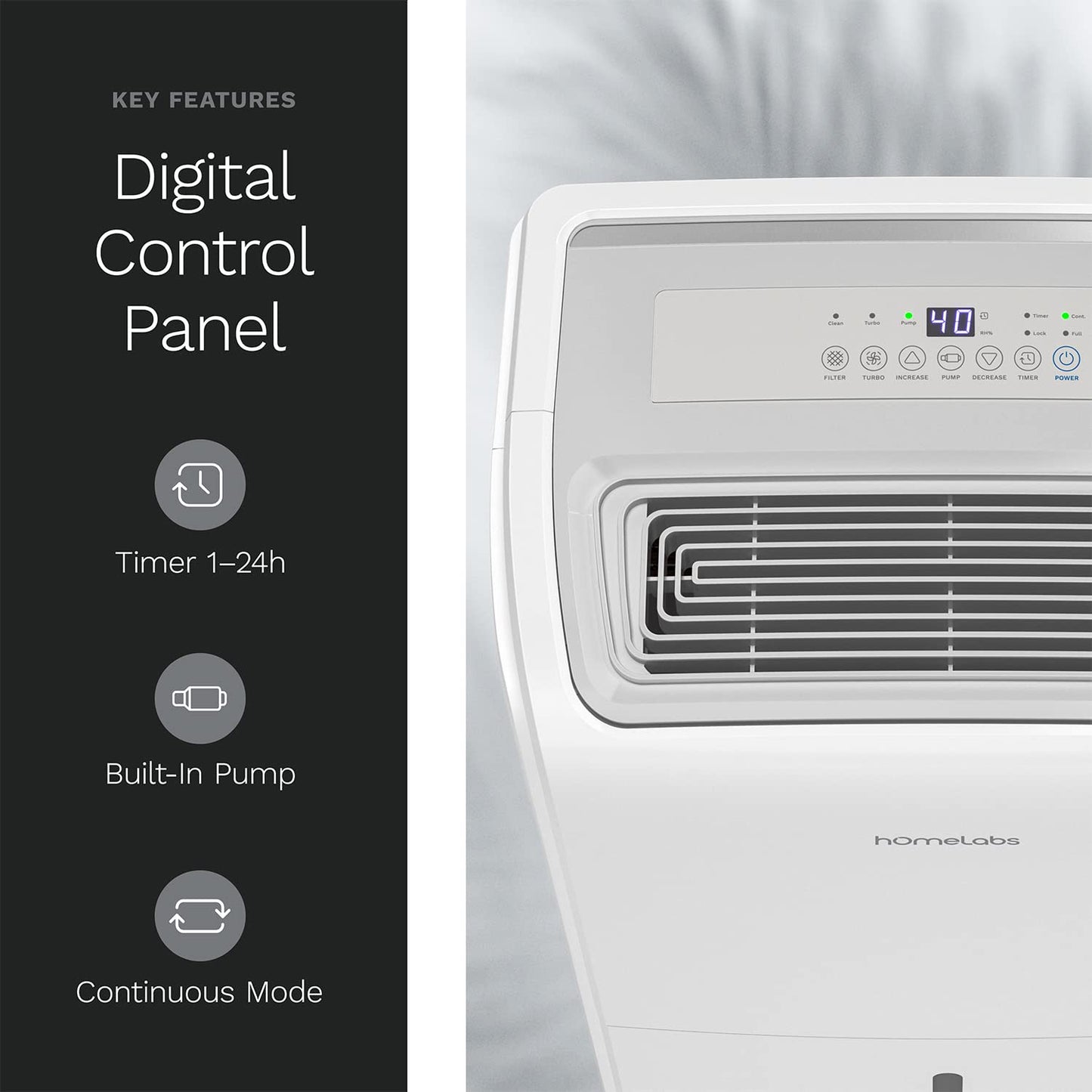 hOmeLabs Smart 50 Pint Dehumidifier 7000 Sq Ft