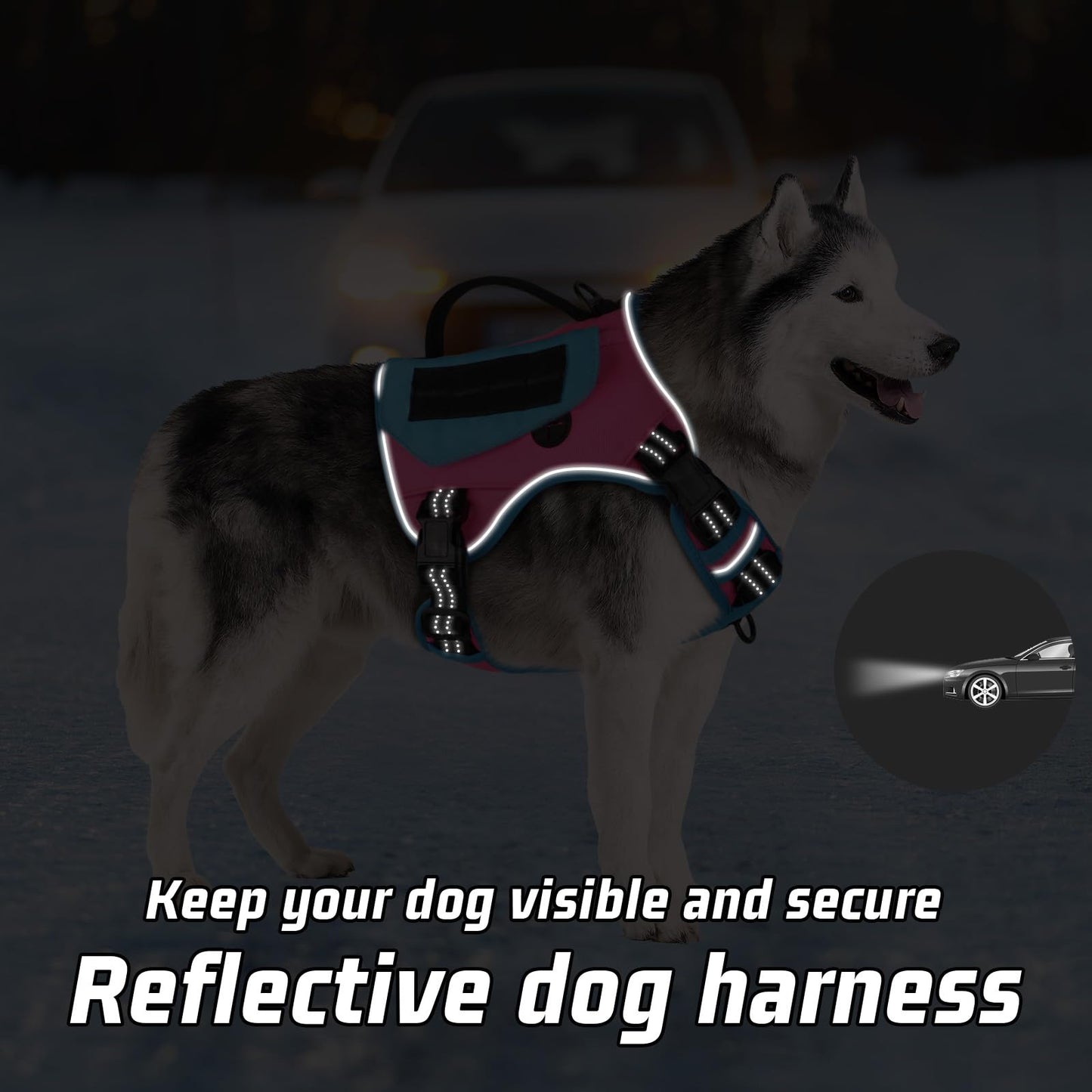 GuardianGrip Tactical Dog Vest - Large, Reflective, Green