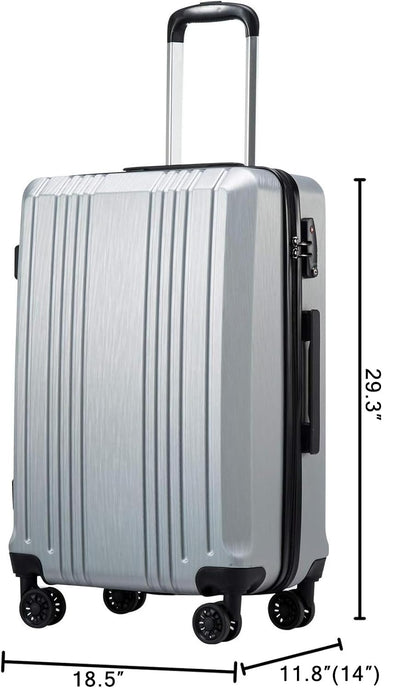 Coolife Expandable Spinner Luggage Set - 3 Piece