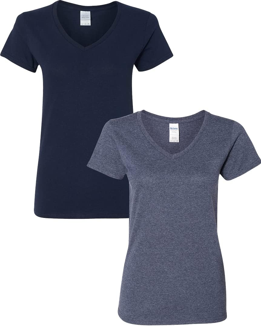 Gildan V-Neck Cotton Tee Duo for Women