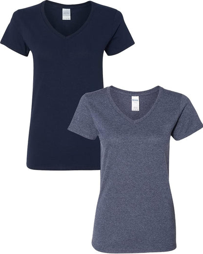 Gildan V-Neck Cotton Tee Duo for Women
