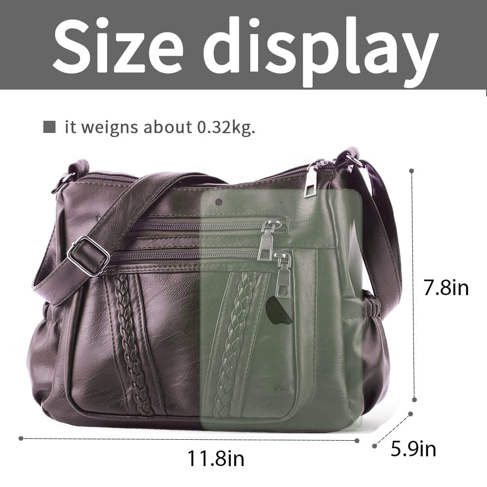 ELDA Chic Crossbody: Soft PU Leather Multi-Pocket Bag