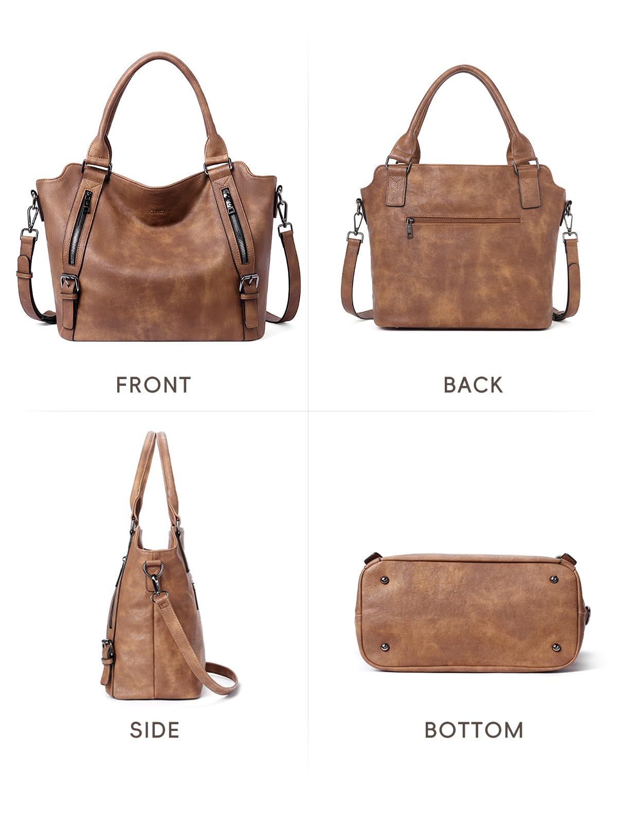 CLUCI Eco Luxe Vegan Leather Tote Bag