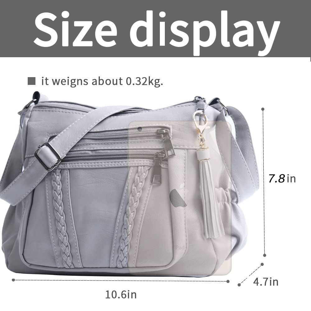 ELDA Chic Crossbody: Soft PU Leather Multi-Pocket Bag