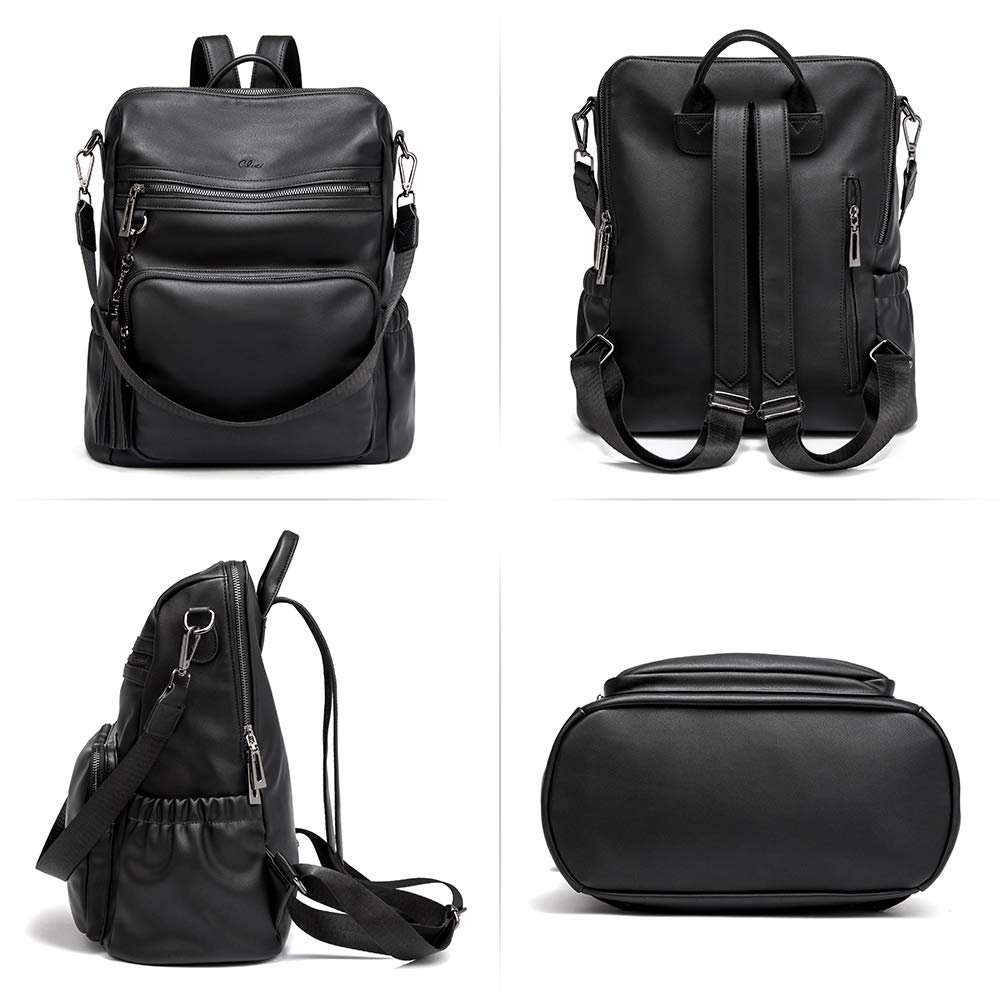 DUO-TONE Luxe Women's Leather Travel Backpack