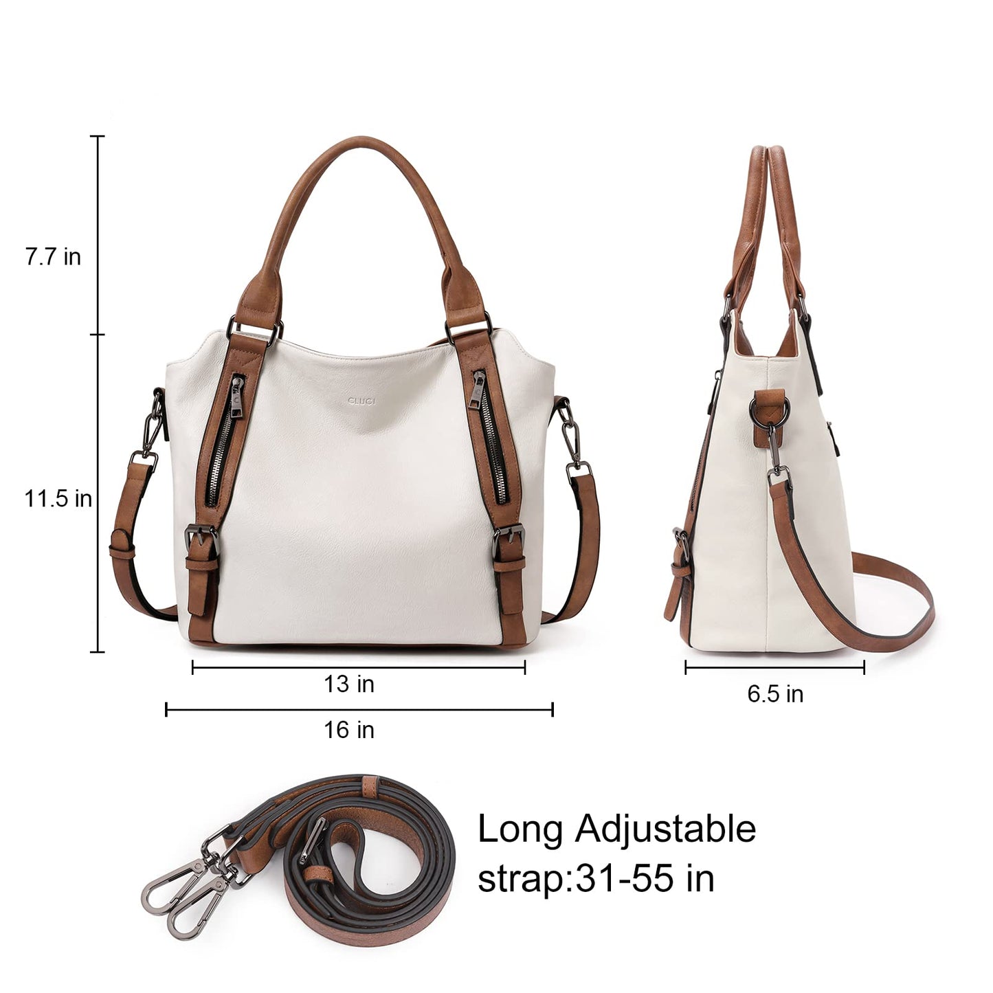 CLUCI Eco Luxe Vegan Leather Tote Bag