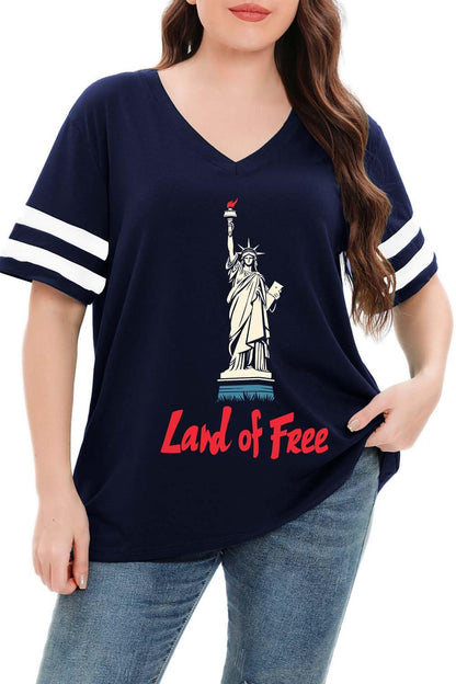 Summer V-Neck Plus Tunic Tee for Women 1X-5X