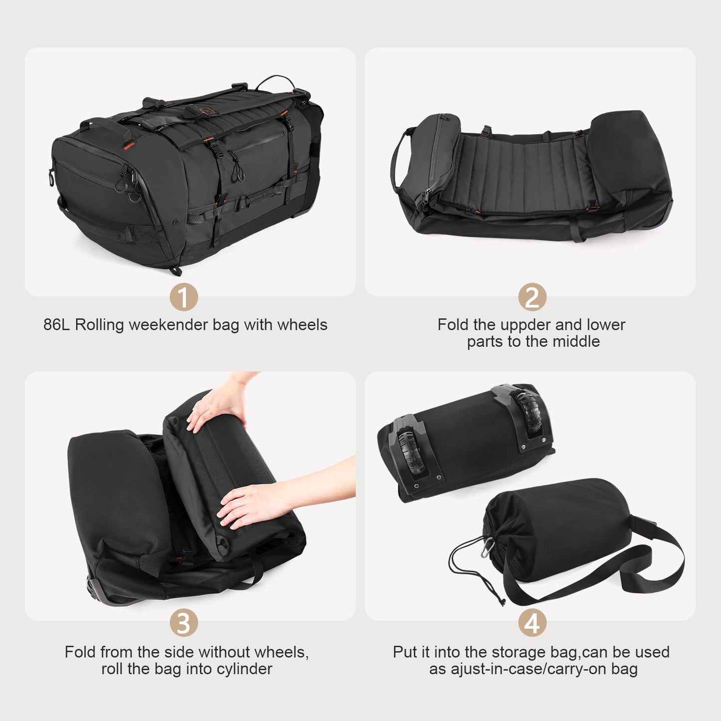 AquaRoll 29 Quilted Wheeled Duffle Backpack