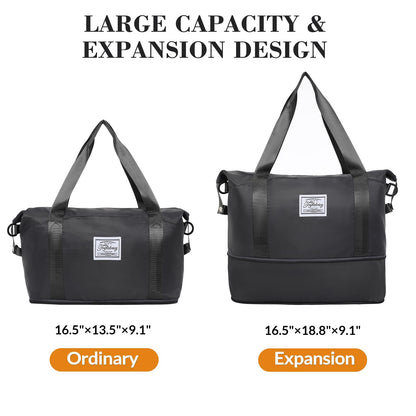 Pink Expandable Travel Duffel with Wet Pocket