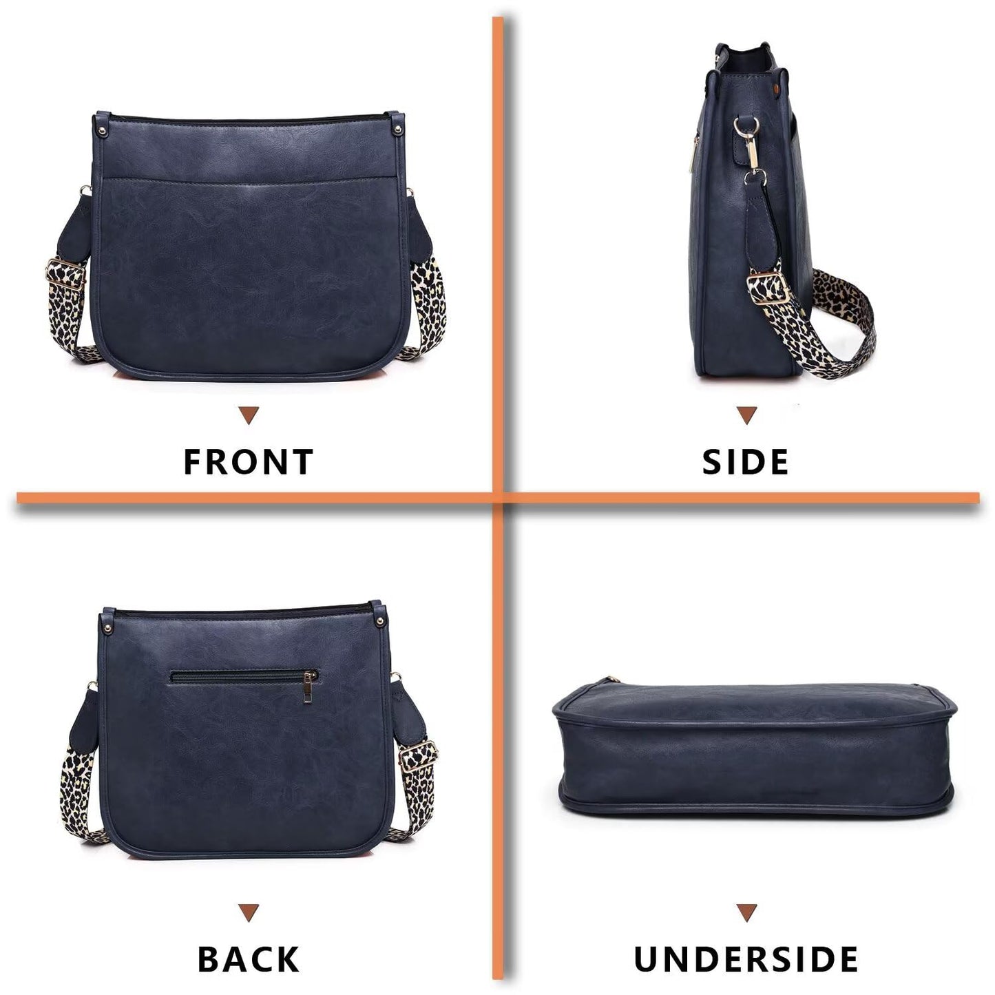 AUYOCO Chic Vegan Leather Crossbody Bag with Strap