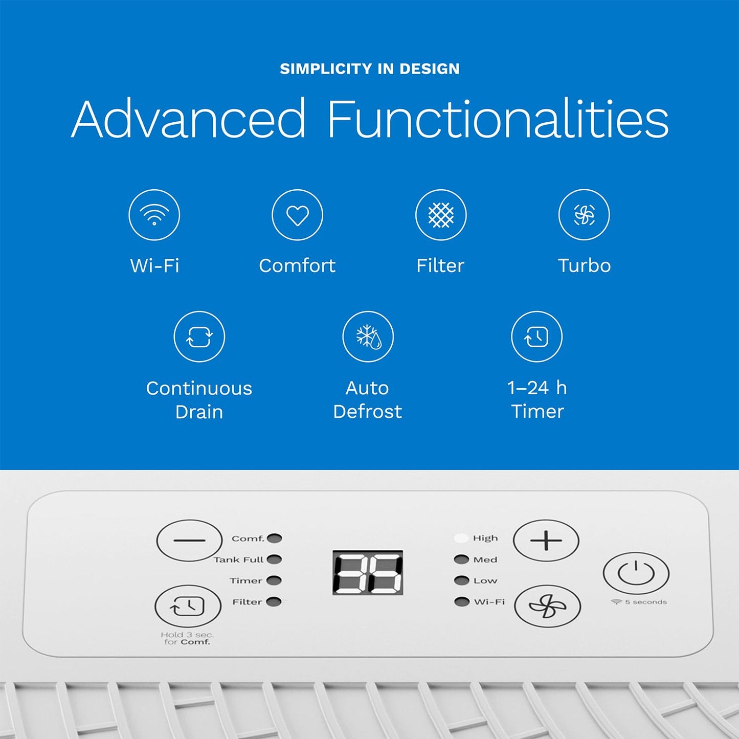 hOmeLabs Smart 50 Pint Dehumidifier 7000 Sq Ft