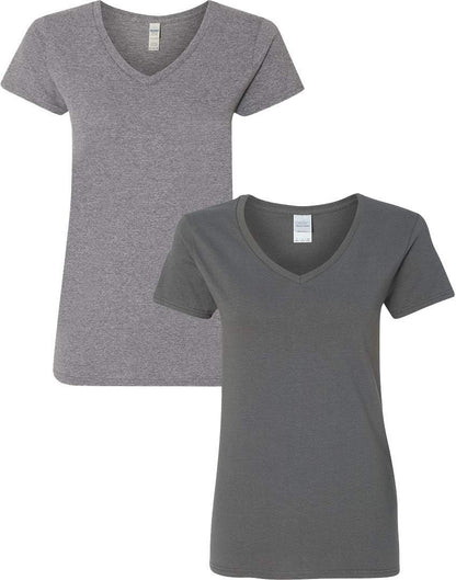 Gildan V-Neck Cotton Tee Duo for Women