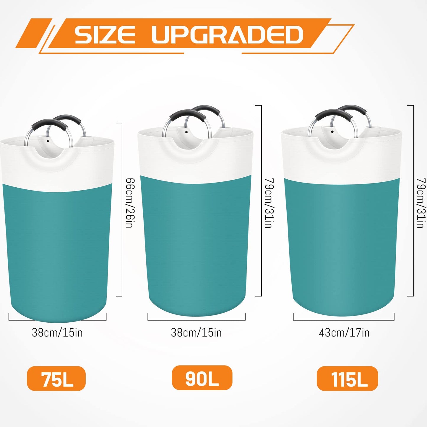 BlissTotes 90L Collapsible Laundry Hamper - Black