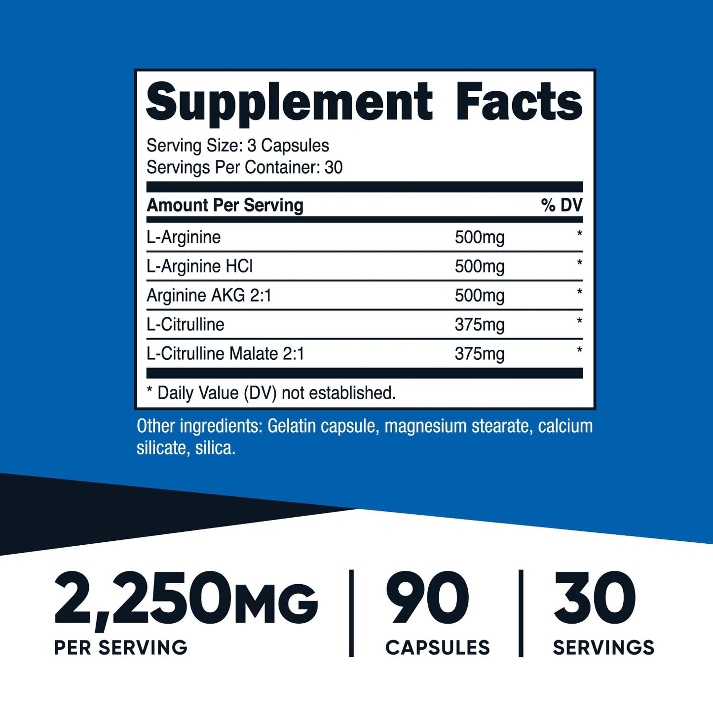 Nutricost Nitric Oxide Surge 2250mg - 180 Caps
