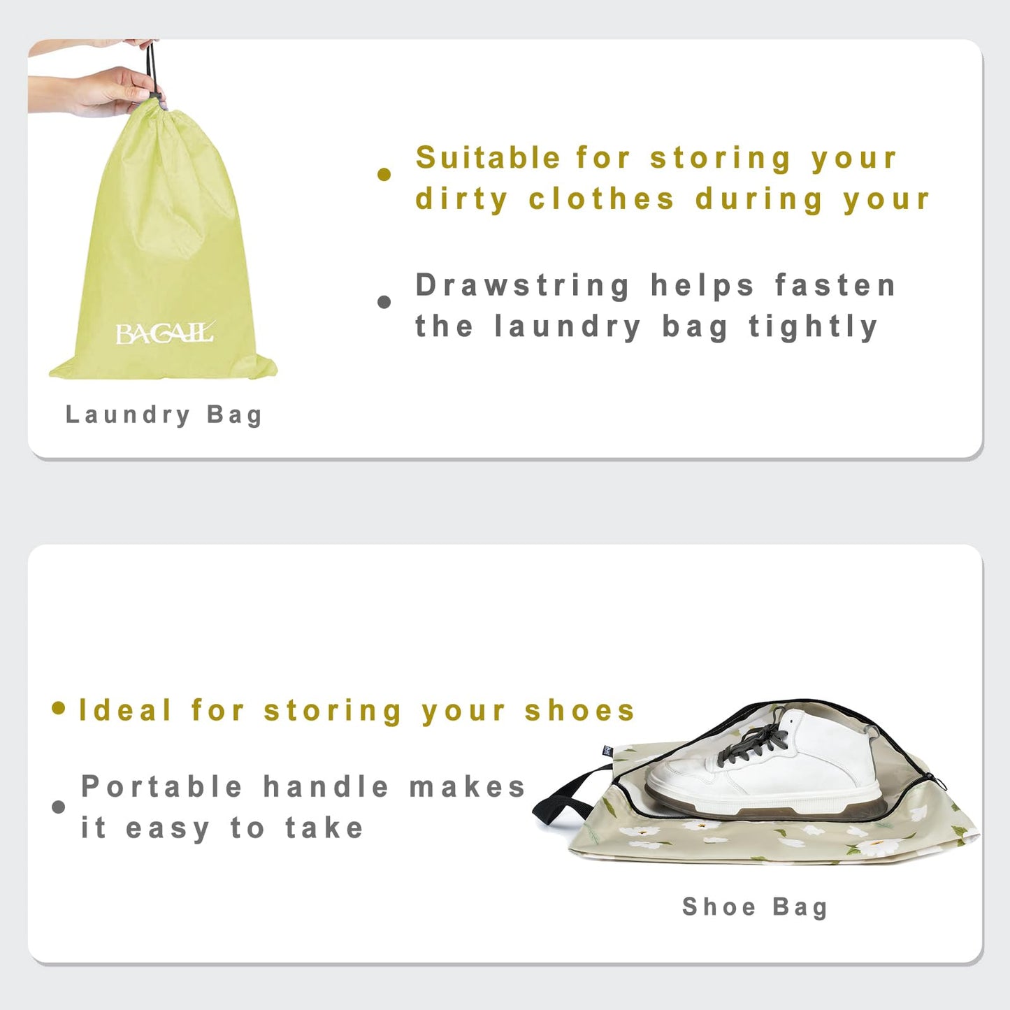 BAGAIL Travel Cubes: 8/9 Set Packing Organizers