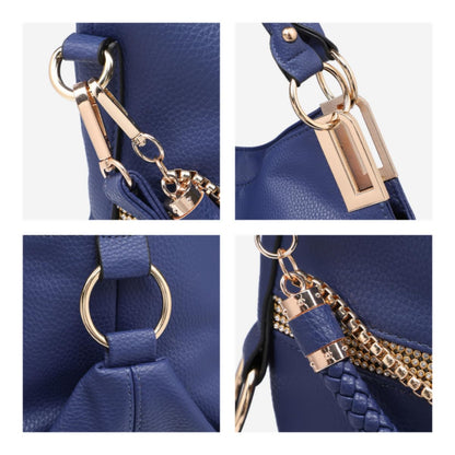 Dasein Luxe Vegan Hobo Bag with Rhinestones