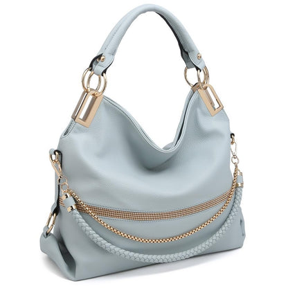 Dasein Luxe Vegan Hobo Bag with Rhinestones