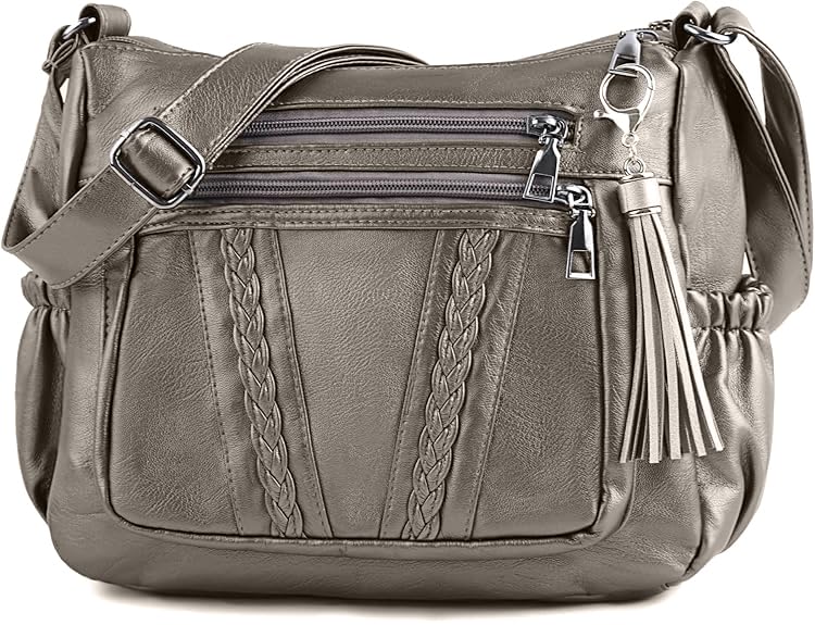 ELDA Chic Crossbody: Soft PU Leather Multi-Pocket Bag