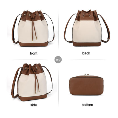 AFKOMST Chic Leather Bucket & Crossbody Bag Set