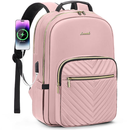 Chic Leather Laptop Backpack for Women - LoveVook