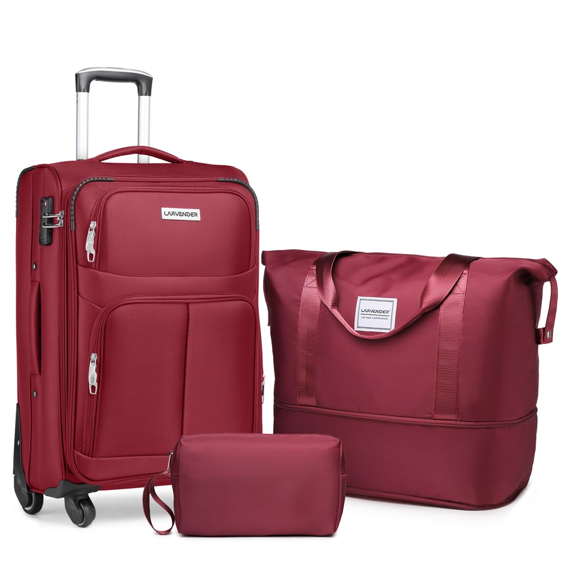 LARVENDER Expandable 5-Piece Spinner Luggage Set