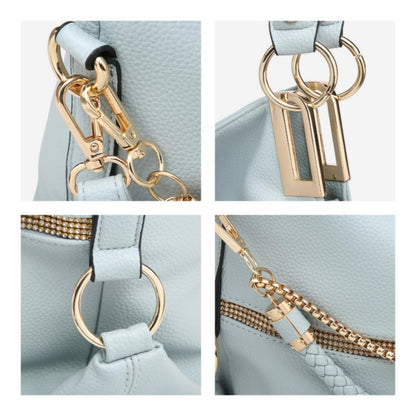 Dasein Luxe Vegan Hobo Bag with Rhinestones