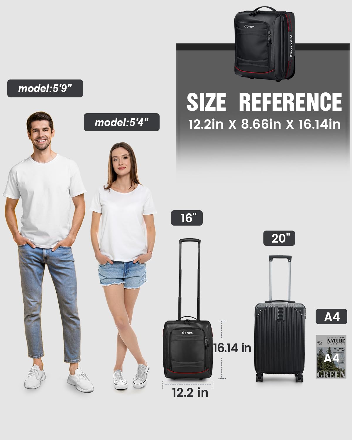 Gonex 70L Wheeled Duffle - Olive Green Travel Bag